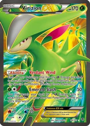 Virizion EX (Full Art) — Plasma Blast Pokémon TCG card by 5ban Graphics