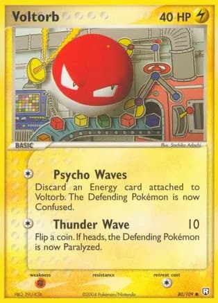 Voltorb — EX Team Rocket Returns Pokémon TCG card by Kent Kanetsuna