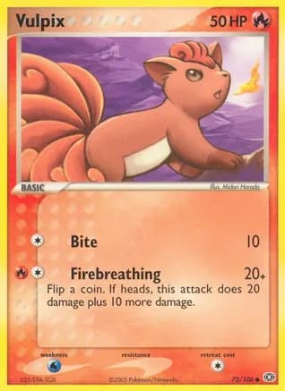 Vulpix — EX Emerald Pokémon TCG card by Midori Harada