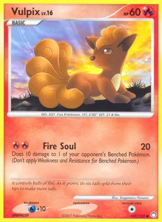 Vulpix — Mysterious Treasures Pokémon TCG card by Kagemaru Himeno