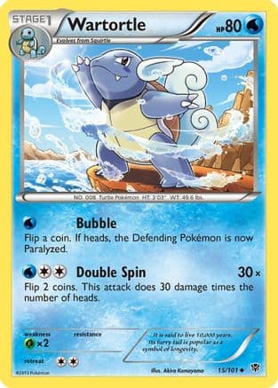 Wartortle — Plasma Blast Pokémon TCG card by Akira Komayama