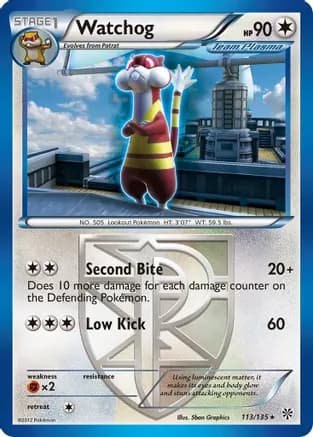 Watchog (Team Plasma) (113) — Plasma Storm Pokémon TCG card by Sbon Graphics