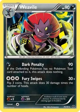 Weavile — Next Destinies Pokémon TCG card by Akira Komayama