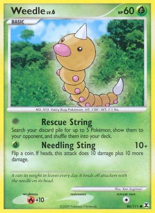 Weedle — Rising Rivals Pokémon TCG card by Ken Sugimori