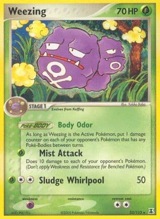 Weezing — EX Delta Species Pokémon TCG card by Yukiko Baba
