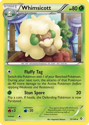 Whimsicott — Boundaries Crossed Pokémon TCG card by Mizue