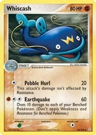 Whiscash — EX Holon Phantoms Pokémon TCG card by Midori Harada