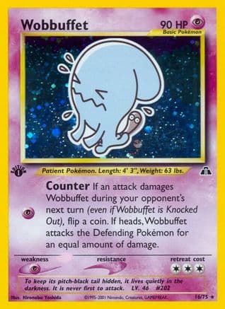 Wobbuffet (16) — Neo Discovery Pokémon TCG card by Hironobu Yoshida