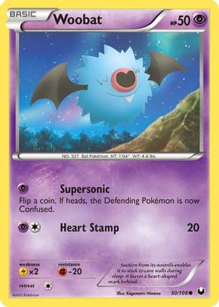 Woobat — Dark Explorers Pokémon TCG card by Kagemaru Himeno