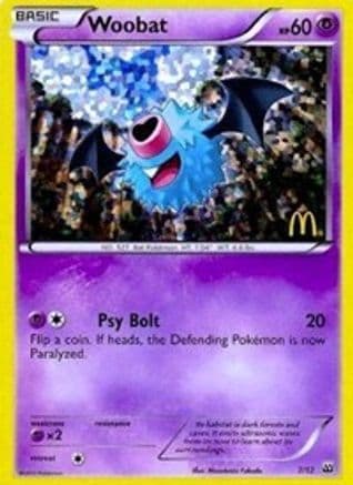 Woobat - 7/12 — McDonald's Promos 2012 Pokémon TCG card by Mitsuhiro Arita