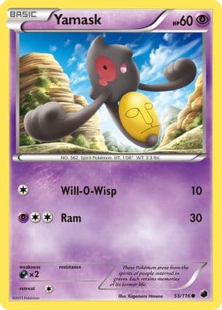 Yamask (55) — Plasma Freeze Pokémon TCG card by Kagemori Himeno