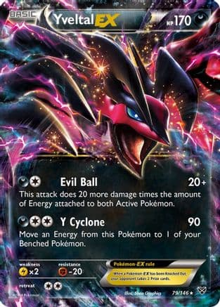 Yveltal EX — XY Base Set Pokémon TCG card by Shin Graphics