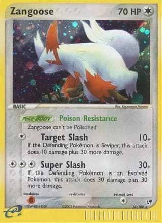 Zangoose — EX Sandstorm Pokémon TCG card by Kagemaru Himeno