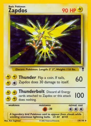 Zapdos — Legendary Collection Pokémon TCG card by Ken Sugimori