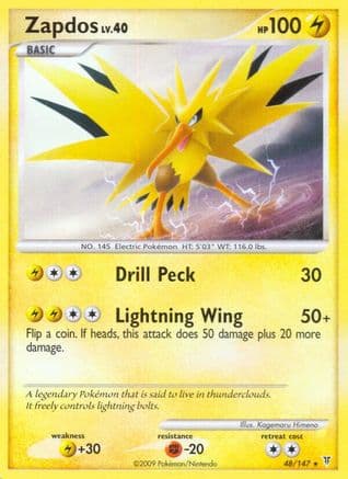 Zapdos (48) — Supreme Victors Pokémon TCG card by Kagemaru Himeno