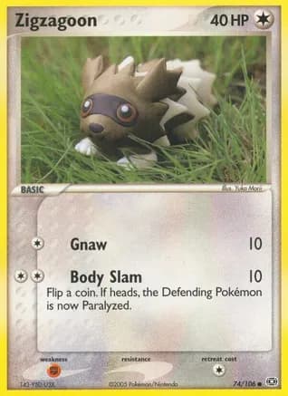 Zigzagoon — EX Emerald Pokémon TCG card by Yuka Morii