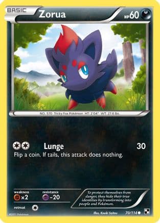 Zorua — Black and White Pokémon TCG card by Akira Komayama