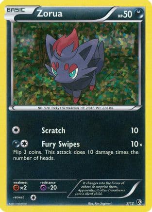 Zorua - 9/12 — McDonald's Promos 2011 Pokémon TCG card by Ken Sugimori