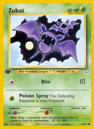 Zubat — Neo Revelation Pokémon TCG card by Yukiko Baba