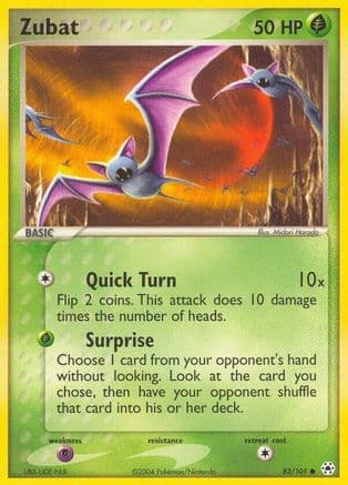 Zubat — Hidden Legends Pokémon TCG card by Sachiko Adachi