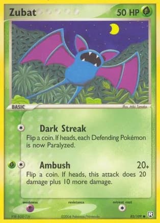 Zubat — EX Team Rocket Returns Pokémon TCG card by Miki Tanaka