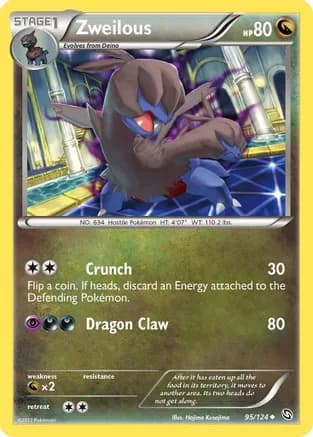 Zweilous (95) — Dragons Exalted Pokémon TCG card by Hajime Kusajima