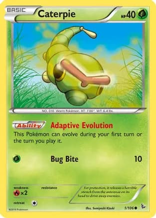 Caterpie — XY - Flashfire Pokémon TCG card by Mitsuhiro Arita