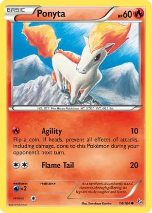 Ponyta — XY - Flashfire Pokémon TCG card by Tomokazu Komiya