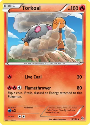 Torkoal — XY - Flashfire Pokémon TCG card by Akira Komayama