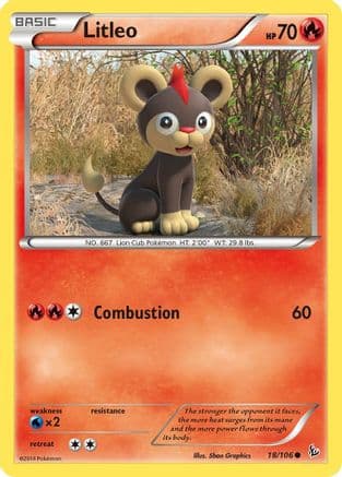 Litleo (18) — XY - Flashfire Pokémon TCG card by Sbon Graphics