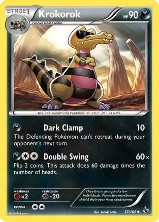 Krokorok — XY - Flashfire Pokémon TCG card by Naoki Saito
