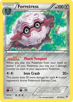 Forretress — XY - Flashfire Pokémon TCG card by Tomokazu Komiya