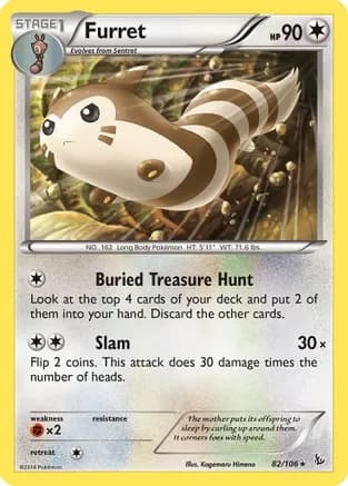 Furret — XY - Flashfire Pokémon TCG card by Kagemaru Himeno