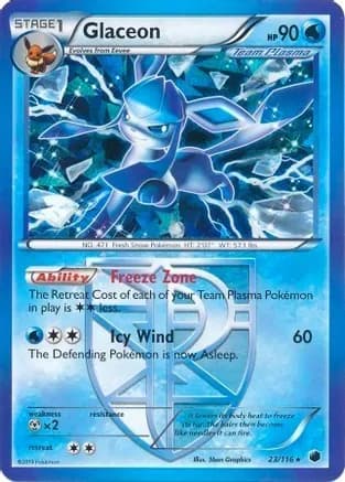 Glaceon - 23/116 (BW Plasma Freeze) — Deck Exclusives