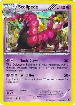 Scolipede - 40/98 (BW Emerging Powers) — Deck Exclusives Pokémon TCG card by Ken Sugimori