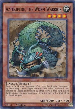 Aztekipede, the Worm Warrior (Shatterfoil) — Battle Pack 3: Monster League Yu-Gi-Oh! card by KAZUKI TAKAHASHI