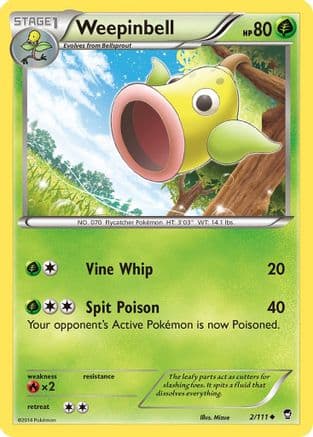 Weepinbell — XY - Furious Fists Pokémon TCG card by Shibuzoh.