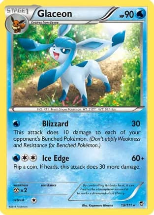 Glaceon — XY - Furious Fists Pokémon TCG card by Kagemaru Himeno
