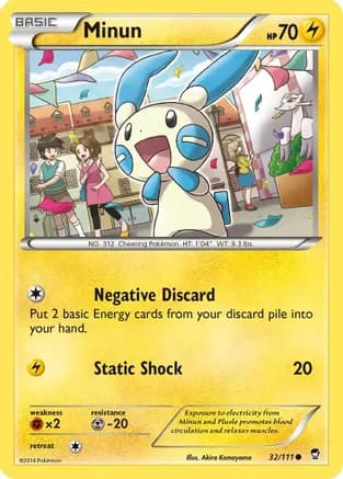 Minun — XY - Furious Fists Pokémon TCG card by Akira Komayama