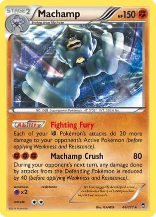 Machamp — XY - Furious Fists Pokémon TCG card by PLANETA