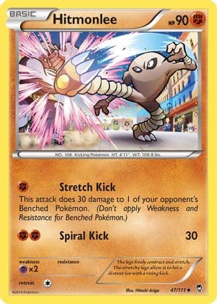 Hitmonlee — XY - Furious Fists Pokémon TCG card by Hitoshi Ariga