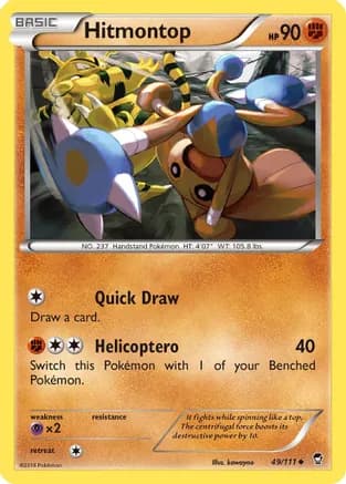 Hitmontop — XY - Furious Fists Pokémon TCG card by kawayoo