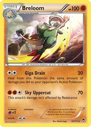 Breloom — XY - Furious Fists Pokémon TCG card by Hitoshi Ariga