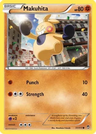 Makuhita — XY - Furious Fists Pokémon TCG card by Masakazu Fukuda