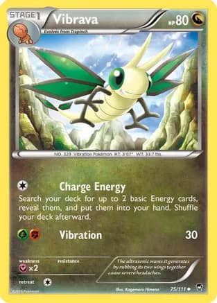 Vibrava — XY - Furious Fists Pokémon TCG card by Tomokazu Komiya
