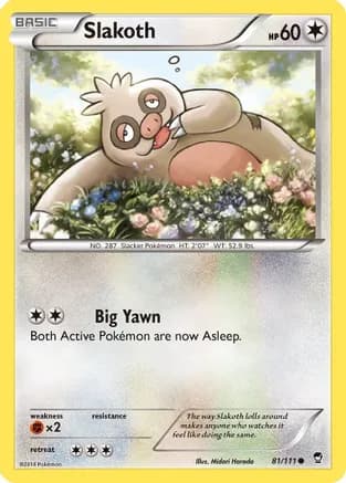 Slakoth — XY - Furious Fists Pokémon TCG card by Midori Harada