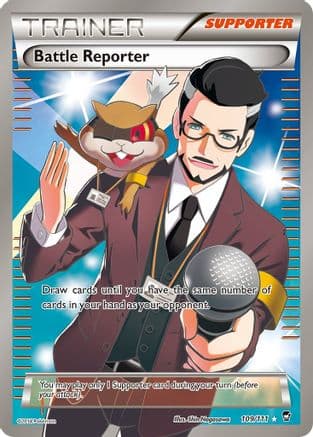 Battle Reporter (109 Full Art) — XY - Furious Fists Pokémon TCG card by Shin Nagasawa