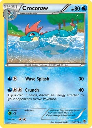 Croconaw — XY - Phantom Forces Pokémon TCG card by Sumiyoshi Kizuki