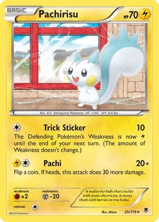 Pachirisu — XY - Phantom Forces Pokémon TCG card by Mizue