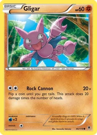 Gligar — XY - Phantom Forces Pokémon TCG card by Sanosuke Sakuma